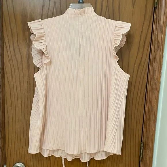 SHEIN UEC Women’s Size 2X Pink Embroidered Ruffle Sleeve Blouse - Picture 8 of 9